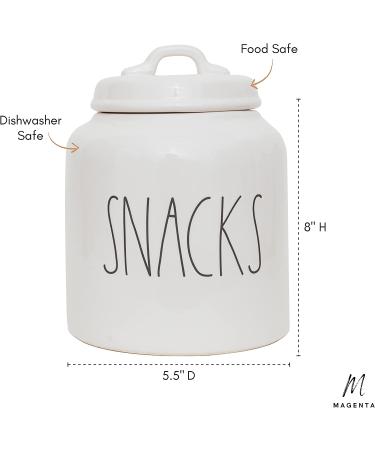 Rae Dunn Ceramic Cookie Jar - Stoneware Treat Canister for Snack Storage in White - Buy Online on GoSupps.com