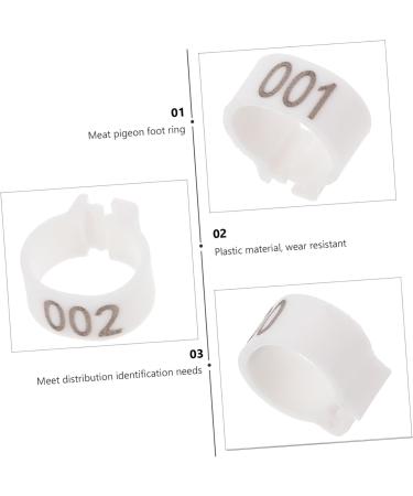 CORHAD 100 Pcs Pigeon Anklet Pigeons Identification Ring Duck Leg Number Plastic White Products 1.3X1.3CM White - Buy Online on GoSupps.com