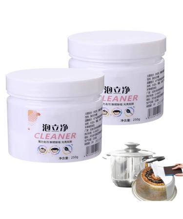 250g Foam Rust Remover Kitchen All-Purpose Cleaning Powder Kitchen Instant Cleaning Powder Stainless Steel Cleaning Powder All Purpose Rinse Cleaning Foam Soak to Clean Greasy Dirt (2pc)