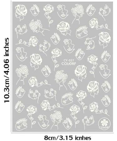 Nail Art Decoration Slider DIY Nails Decals Face Abtract Luminous 3D Nail Sticker Flower Design(CY-039) - Buy Online on GoSupps.com