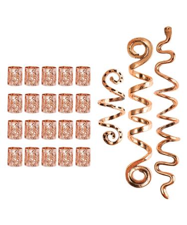 Dirty Braid Hair Clip Hair Accessories Retro Ethnic Style Spiral Snake Shaped Dirty Braid Dreadlock Jewelry Hair Wraps Accessories for Women Girls Braid Decoration (Rose Gold)