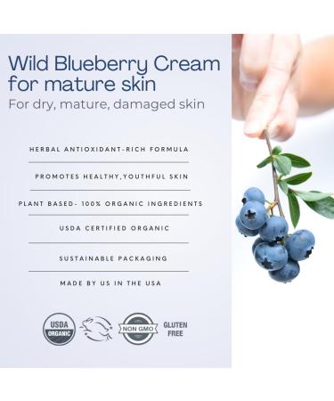 Indian Meadow Herbals Wild Blueberry Cream for Mature Skin | USDA Organic Fine Line Face Cream Deep Moisturizer for Youthful Glow - Buy Online on GoSupps.com