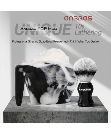 Absba's Shaving Brush Set - Nylon Bristle Brush & Food-Safe Melamine Cup | 100g Shaving Soap Refill - Perfect for Men & Women - Black - Buy Online on GoSupps.com