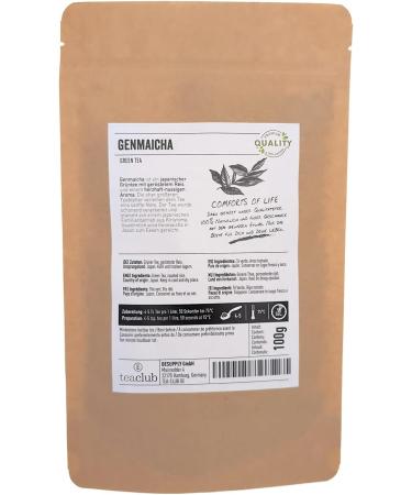 TeaClub Genmaicha Loose Tea 100g Japanese Green Tea with Rice Kirishima Japan Green Tea Teaclub Green Tea - Buy Online on GoSupps.com