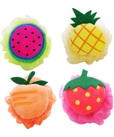 Balacoo 4pcs Large Shower Ball - Two-Color Mesh Bath Sponge Pouf for Ultimate Clean & Relaxation | International Shipping Available - Buy Online on GoSupps.com