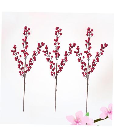 Zerodeko 7pcs Fake Red Berries Decorative Plants Plant Photography Props Flower Arrangements Home Plants Office Decoration Decor for Office Foam Fruit Plants Acacia Beans Long Branch - Buy Online on GoSupps.com