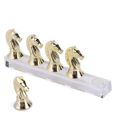 Horse Head Nail Tip Nail Tip Holder DIY Training Tips Display Practice Rack Magnet Adsorption False Nail Display Support Holders False Nail Tip Manicure Tool(Light Gold)