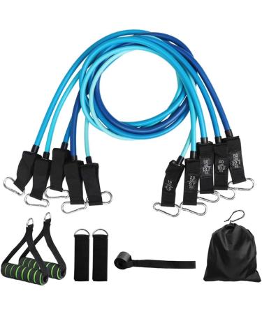 Buy Fitness Resistance Bands - Elastic Rubber Exercise Tube Bands for Strength Training & Pilates - Multicolor Set for Home Workouts - Buy Online on GoSupps.com