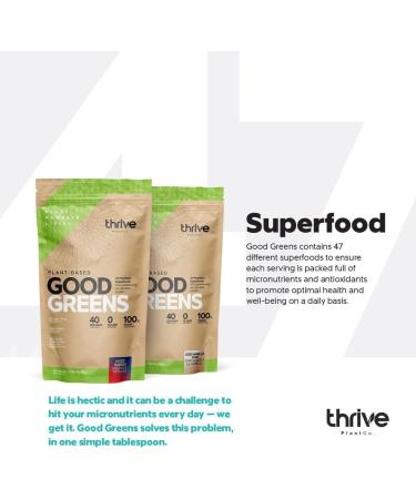 Thrive PlantCo. Plant-Based Good Greens Superfood Powder | 47 Different Superfoods with Micronutrients & Antioxidants for Optimal Health | Gluten-Free Non-GMO & Naturally Sweetened | 40 Servings (Iced Vanilla Chai) Iced Vanilla Chai 292 g (Pack of 1) - Buy Online on GoSupps.com