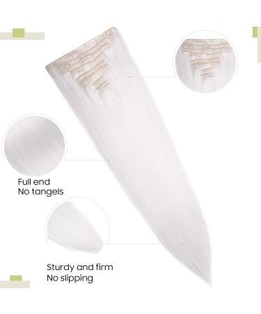 S-noilite Clip In Hair Extensions 18 Clips - 8 Piece Full Head Set 66cm Straight White Hair - Realistic Look for International Shipping - Buy Online on GoSupps.com