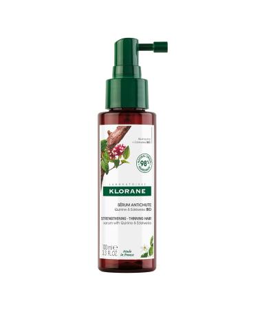 Klorane Strengthening Serum with Quinine and Edelweiss for Thinning Hair  Supports Thicker  Stronger  Healthier Hair  For Men and Women  Paraben  Silicone and Sulfate Free  3.3 Fl Oz