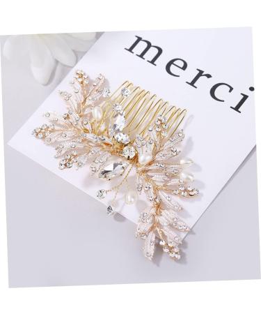 Beaupretty Comb Leaf Hair Pins Bridal Bride Hair Clip Pearl Hair Clip Clear Crystal Hairpin Pearl Hair Pin Gold Tiara Bride Veil Clip Rhinestone Hairpin Pearl Tiara Rhinestones Accessories - Buy Online on GoSupps.com
