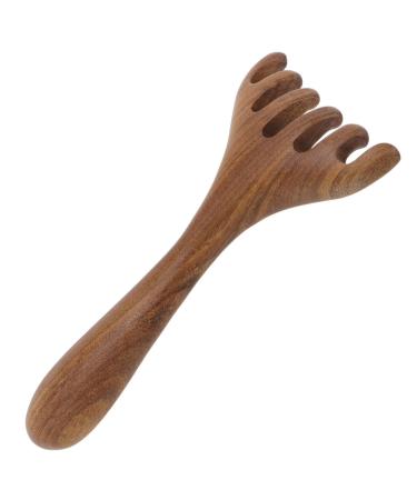 Beavorty scalp massage comb made of wood Gua Sha-Schaben-Kamm Hand Hand-held head massager Broad tooth comb for the top-care relaxation acupuncture treatment