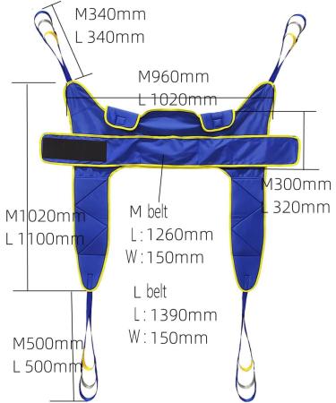 Patient Lifting Slings Patient Lift Sling Transfer Strap Toilet Sling Four Point Support Shower Sling for Elderly Disabled M Large - Buy Online on GoSupps.com