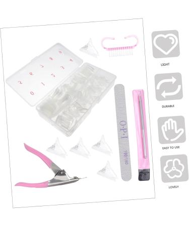 FOMIYES 2 Boxes Nail Art Box Nail File Buffer Coffin Nail Tips Clear Nail Tips False Nails Clear French Nails Long Fake Nails Nail Art Brush Nails Kits Postizas Manicure Glue Plastic - Buy Online on GoSupps.com