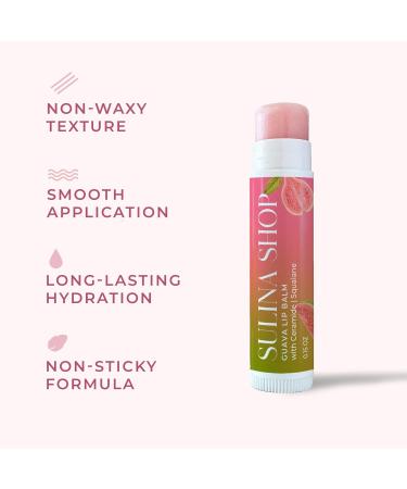 Guava Lip Balm Hydrating for Dry Lips - Natural Lip Moisturizer with Beeswax Squalane & Castor Oil Protects Lip Barrier Lip Care for Chapped Lips Lip Repair - 0.15 Fl oz Guava Small - Buy Online on GoSupps.com
