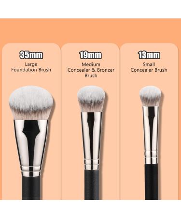 TEOYALL Flat Angled Brushes Flawless Foundation Brush Under Eye Concealer Brush Bronzer Brush with Liquid Cream Powder L/M/S - Buy Online on GoSupps.com
