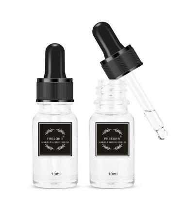FREEORR 2 Pcs Makeup Mixing Liquid Turn Eyeshadow into Eyeliner Prolong Makeup Pigment & Durability Transparent Make-up Mixing Liquid Drops Waterproof and Smudgeproof for 24HR Makeup 10ml Pack of Two A-2pcs