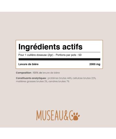 Brewer's Yeast Powder for Dogs and Cats - Source of Vitamin B - 100% Natural Food Supplement - 100g - Buy Online on GoSupps.com