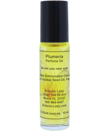Plumeria Perfume Oil 0.3 Oz Portable Roll-On Fragrance with Long-Lasting Scent Delightful Essential Oils and Jojoba Oil for Daily Use 0.3 Fl Oz (Pack of 1)
