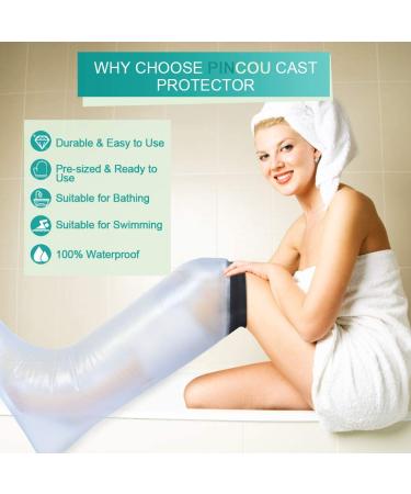 Akozon Waterproof Leg Cast Cover | Shower Protection for Adults | Reusable Leg Knee Foot & Ankle Wound Protection - Buy Online on GoSupps.com