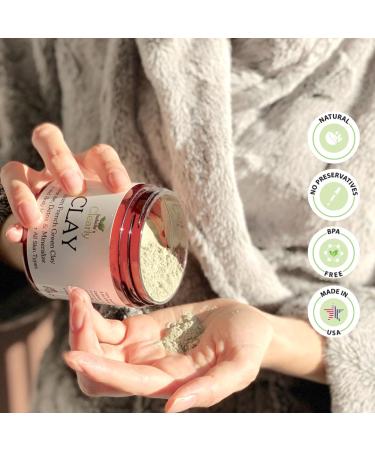Clearly CLAY Deep Pore Cleansing Facial Mask | 100% Pure French Green Clay for Acne & Blackheads | Anti-Aging Skin Softening | Bulk 8 Oz - Buy Online on GoSupps.com