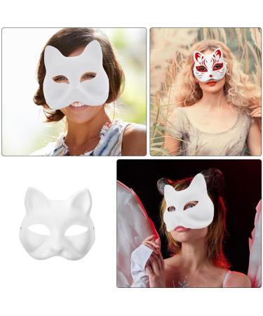Buy Zerodeko White Cat Masks - 9 Pack DIY Paintable Fox & Cat Half-Face Masquerade Masks for Cosplay - Buy Online on GoSupps.com