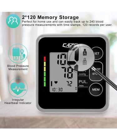 CAZON Upper Arm Blood Pressure Monitor with Pulse Rate Monitoring - Wide-Range Cuff 8.7-15.7 - 2x120 Memory - Home BP Monitor (Black) - Buy Online on GoSupps.com