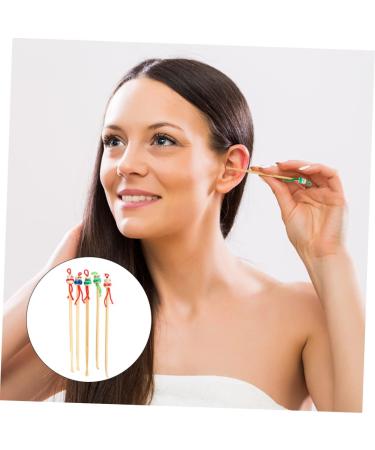 BUTIFULSIC 12-Piece Cartoon Ear Cleaners Set Wooden Ear Wax Remover Tools Random Color - Buy Online on GoSupps.com