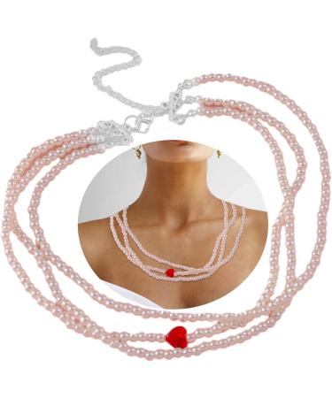 KUAIYIJU Stylish Love Pendant Necklace - Elegant Layered Pearl Clavicle Chain for Trendy Ladies | International Shipping Available - Buy Online on GoSupps.com