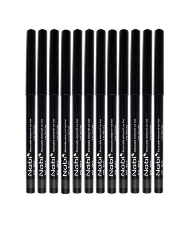 Nabi Retractable Waterproof Eyeliner Pencil (12pcs) - Long Lasting Fade Resistant Formula in Black - Quick Makeup Remover - Buy Online on GoSupps.com