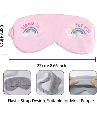Cute Rainbow Print Sleep Eye Mask Set with Ear Plugs for Kids, Girls, and Women - Soft & Comfortable Blindfold for Sleeping and Travel - Buy Online on GoSupps.com