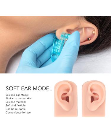 Silicone Ear Model Left and Right Soft Flexible Model Fake Ear Piercing Practice Human Ear Model Silicone Ear for Jewelry Display Acupuncture Teaching (#1) - Buy Online on GoSupps.com