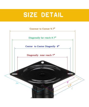 Adjustable Pedestal  Height Adjustable 11 -17  Inches  Black Powder Coated For Boat Seat - Buy Online on GoSupps.com