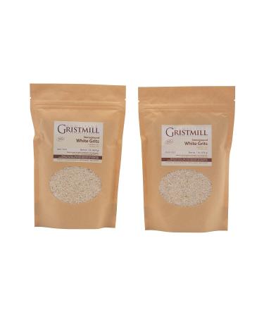 Homestead Gristmill Stone Ground White Corn Grits 2 Pack- Non-GMO, Chemical-Free Finely Ground Stoneground Grits - Long Shelf Life - Made In The USA - 1 Pound