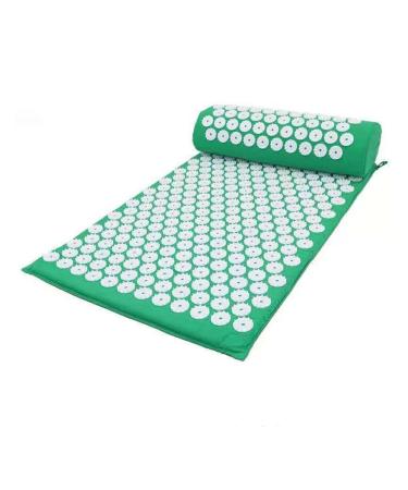 Fioerddtuie acupressure mat made of cotton portable replacement monochrome professional men women gym back muscle massage mats massager green