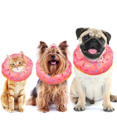 Xinzistar Cat Cone Collar - Adjustable Soft Recovery Collar for Cats - Healing Elizabeth Collar for Post-Surgery - Comfy Cotton Cone - S Pink Donut Design - Buy Online on GoSupps.com