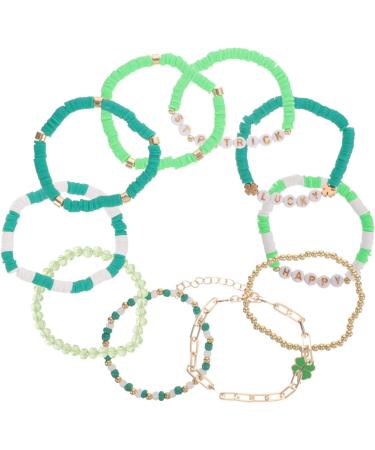 Alipis 20 Pcs Four Leaf Bracelet Gift Chic Wrist Chain Wrist Bracelet Bangle St Patrick's Day Wrist Chains St Patrick's Day Wristbands Hand Jewelry Lucky Miss Polymer Clay 8.00X8.00X2.00CMx5pcs As Shownx5pcs - Buy Online on GoSupps.com
