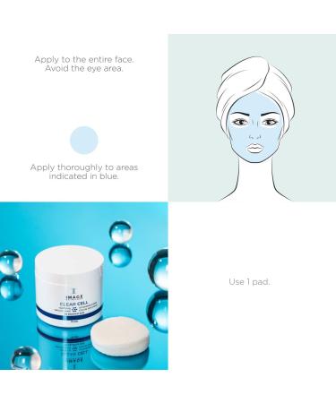 IMAGE Skincare CLEAR CELL Salicylic Clarifying Pads - 60 Exfoliating Wipes for Oily Prone Skin - Buy Online on GoSupps.com