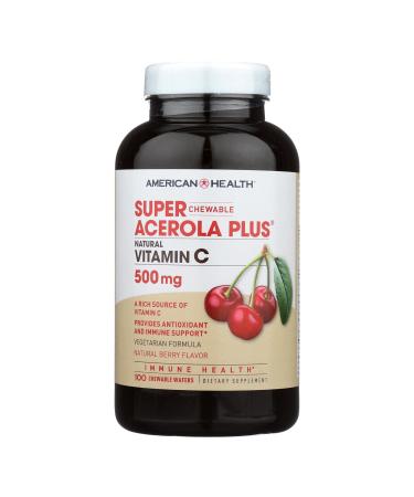 American Health Super Chewable Acerola Plus® Natural Vitamin C Berry - 500 mg - 100 Chewable Wafers
