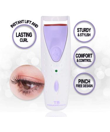 TOUCHBeauty Professional Heated Eyelash Curler with Silicone Refill Pad - Long Lasting Curling Tool for Women | TB-2003A Purple - Buy Online on GoSupps.com