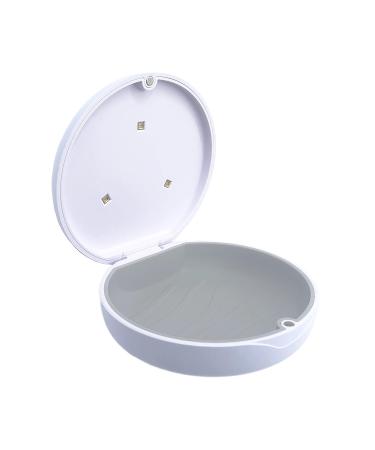 Portable Bright Retainer Case | Dental Braces & Aligner UV Protector | Night Guard Mouth Guard Case | White & Gray - Buy Online on GoSupps.com