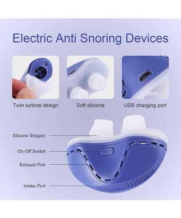Adjustable Electric Anti-Snoring Device with Double Eddy Current Technology - Sleep Aid for Men and Women - Includes Nose Vents and Fixing Strap - Blue - Buy Online on GoSupps.com