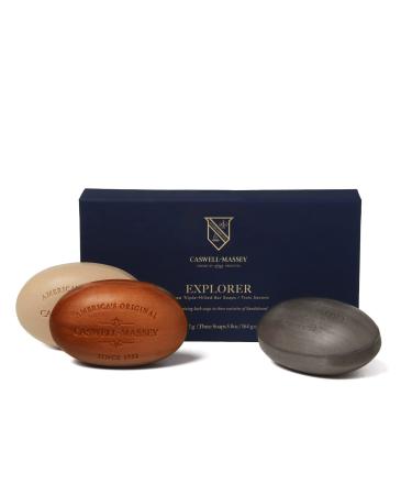 Caswell-Massey Triple Milled Sandalwood Explorer Three-Soap Set  Woodgrain  Sandalwood & Tricorn Soap Bars  Scented Bath Soap For Men  5.8 Oz (3 Bars) Sandalwood 3 Count (Pack of 1) - Buy Online on GoSupps.com
