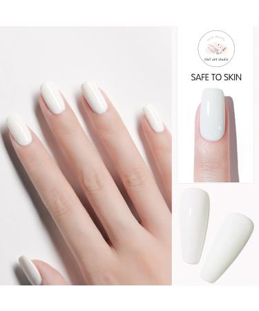 White Nail Polish Quick Dry Nail Varnish Pure White Water-Based Nail Gel Milky White Chip-resistant Peel off Nail Polish French Manicure Nail Polish for Nail Art DIY No Need Cure - Buy Online on GoSupps.com