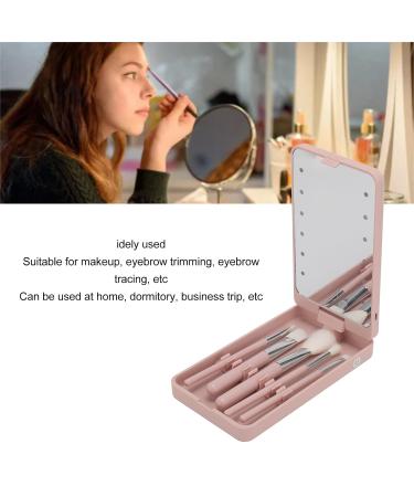 Travel Makeup Brush Set with Case & Mirror | 5pcs LED Illuminated Cosmetic Brushes for Home Use - Global Shipping Available - Buy Online on GoSupps.com