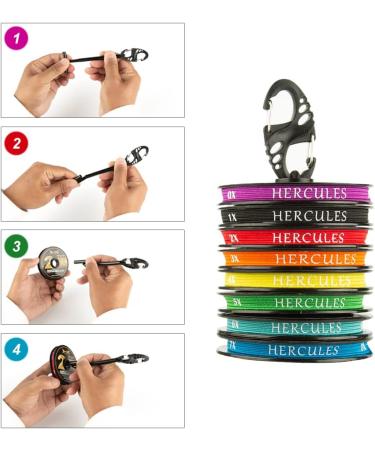 Hercules Fly Fishing Tippet 3 Pack with Holder - 55 Yards Clear Nylon Tippet - 3X/4X/5X - Premium Quality Fly Fishing Supplies - Buy Online on GoSupps.com