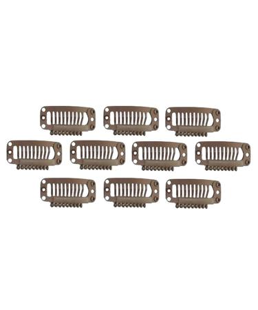Perfeclan Set of 10 Brown 32mm Weft Clips for Hair Extensions - Durable Wig Clips for Easy Styling - Buy Online on GoSupps.com