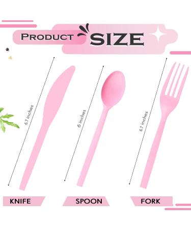 120 Count Extra Heavy Pink Duty Clear Plastic Silverware 40 Forks 40 Spoons 40 Knives BPA-Free Heat Resistant Disposable Plastic Utensils Set Plastic Cutlery Set Plasticware Bulk for Party - Buy Online on GoSupps.com