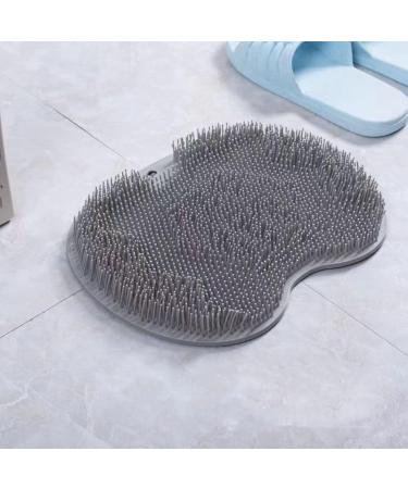 WALULAN Silicone Bath Body Brush Foot Back Massage Pad Grey | Exfoliating Non-Slip Bath Pad with Suction Cup - Buy Online on GoSupps.com